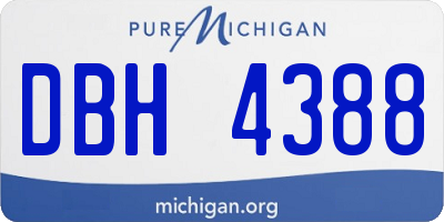 MI license plate DBH4388