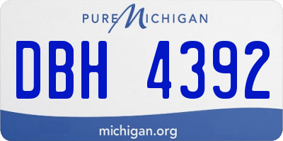 MI license plate DBH4392