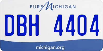 MI license plate DBH4404