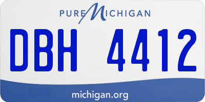 MI license plate DBH4412