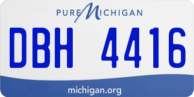 MI license plate DBH4416