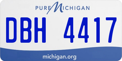 MI license plate DBH4417