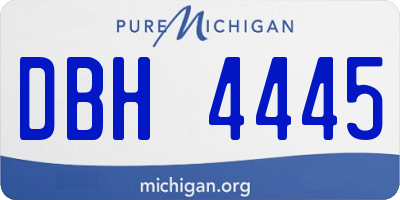 MI license plate DBH4445