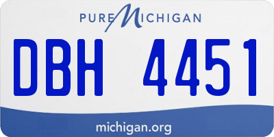 MI license plate DBH4451