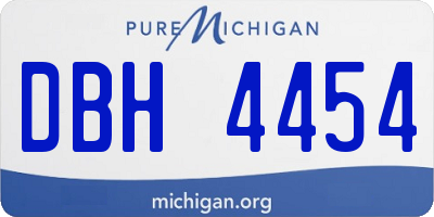 MI license plate DBH4454