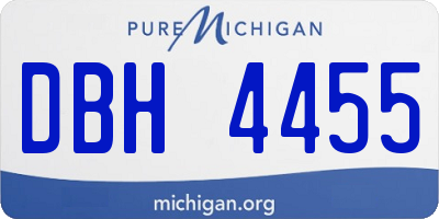 MI license plate DBH4455