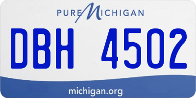 MI license plate DBH4502
