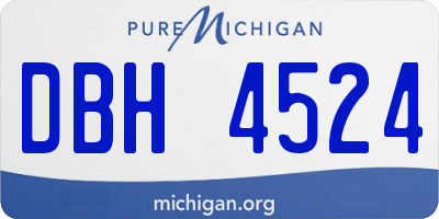 MI license plate DBH4524