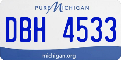 MI license plate DBH4533