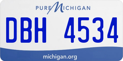 MI license plate DBH4534