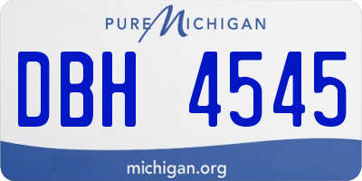 MI license plate DBH4545