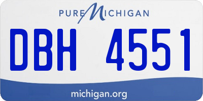 MI license plate DBH4551