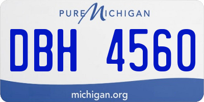 MI license plate DBH4560