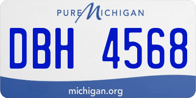MI license plate DBH4568