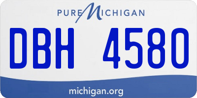 MI license plate DBH4580