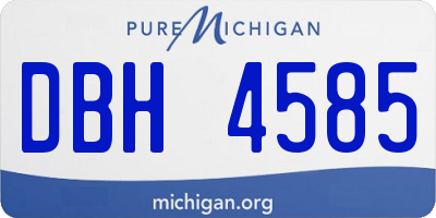 MI license plate DBH4585