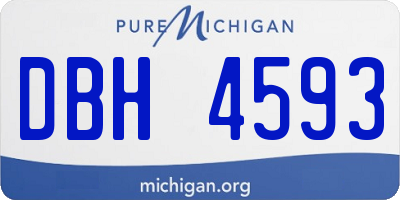 MI license plate DBH4593
