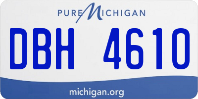 MI license plate DBH4610