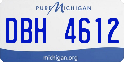 MI license plate DBH4612