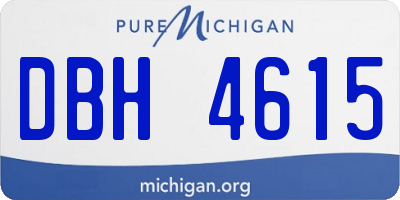 MI license plate DBH4615