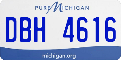MI license plate DBH4616