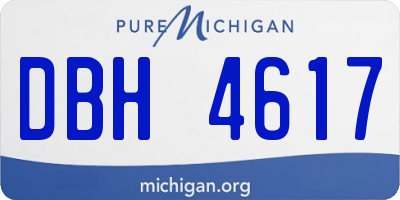MI license plate DBH4617