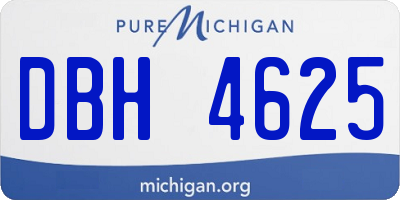 MI license plate DBH4625