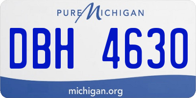 MI license plate DBH4630