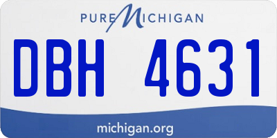 MI license plate DBH4631