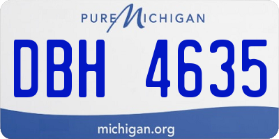 MI license plate DBH4635