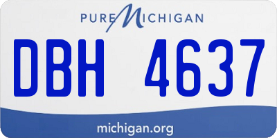MI license plate DBH4637