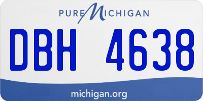 MI license plate DBH4638