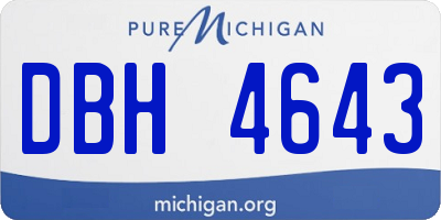 MI license plate DBH4643