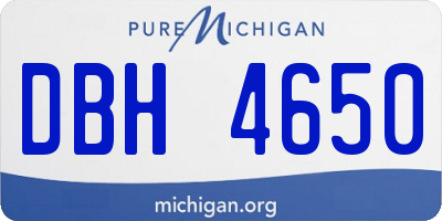 MI license plate DBH4650