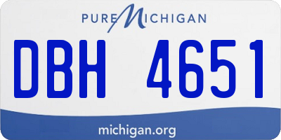 MI license plate DBH4651