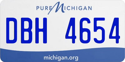 MI license plate DBH4654