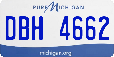 MI license plate DBH4662