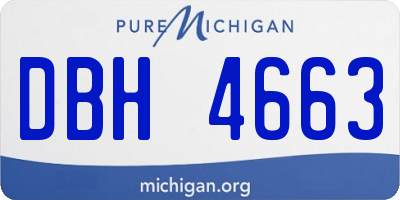 MI license plate DBH4663