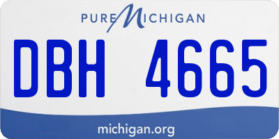 MI license plate DBH4665