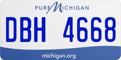 MI license plate DBH4668