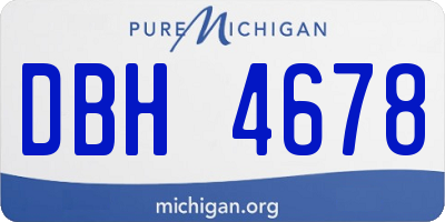 MI license plate DBH4678