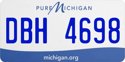 MI license plate DBH4698