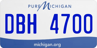 MI license plate DBH4700
