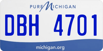 MI license plate DBH4701