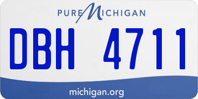MI license plate DBH4711