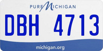 MI license plate DBH4713