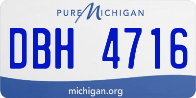 MI license plate DBH4716