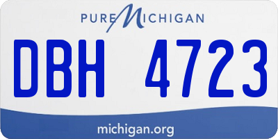MI license plate DBH4723