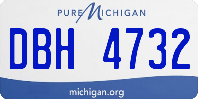 MI license plate DBH4732
