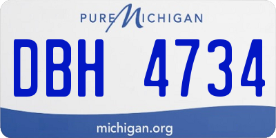 MI license plate DBH4734